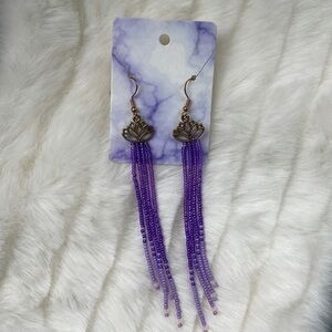 Handmade Dangling Purple Earrings NWT